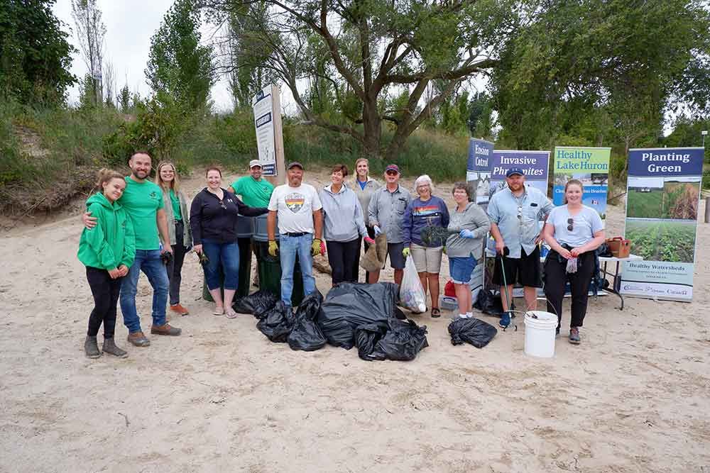 A file photo of volunteers having helped to clean up Ipperwash Beach.