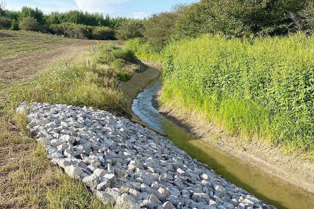 Green infrastructure reduces sediment in municipal drain.