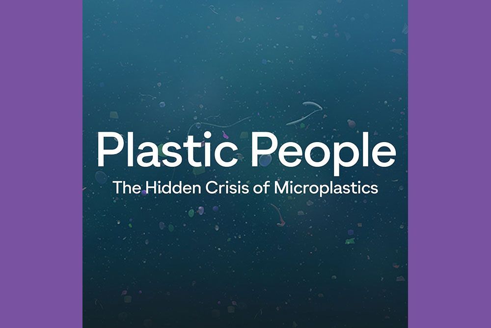 A graphic showing title of documentary film Plastic People. The film is coming to Bayfield.